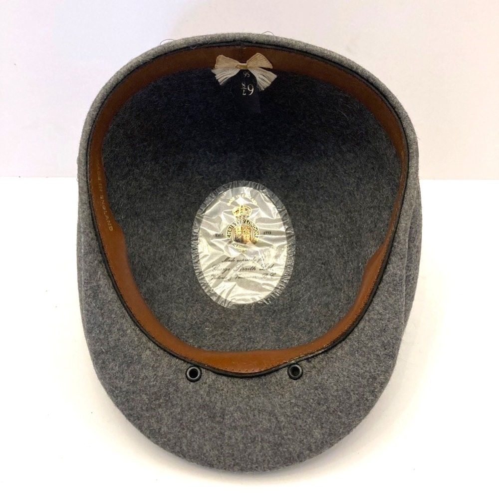 Christys' of London Wool Molded Ivy Cap Ascot Gray Flannel 56 cm UK 6 7/8 US 7 - Picture 7 of 9